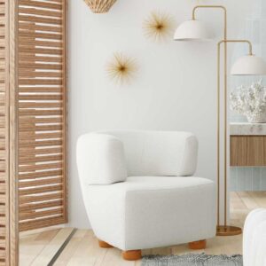 esa chair white custom upholstery ELE Custom Canada